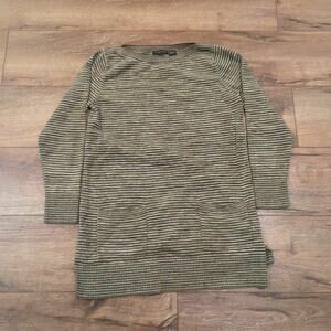 VTG Jeanne Pierre Women's Medium Sweater Pocket‎ Browne Textured Speckle Grandma
